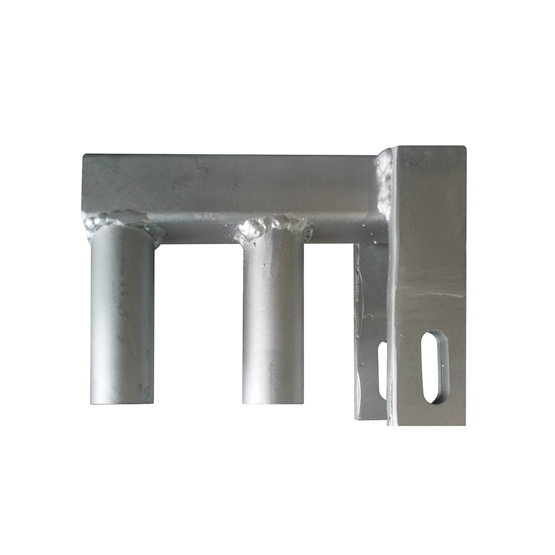 Front view of the gate hinge on a white background