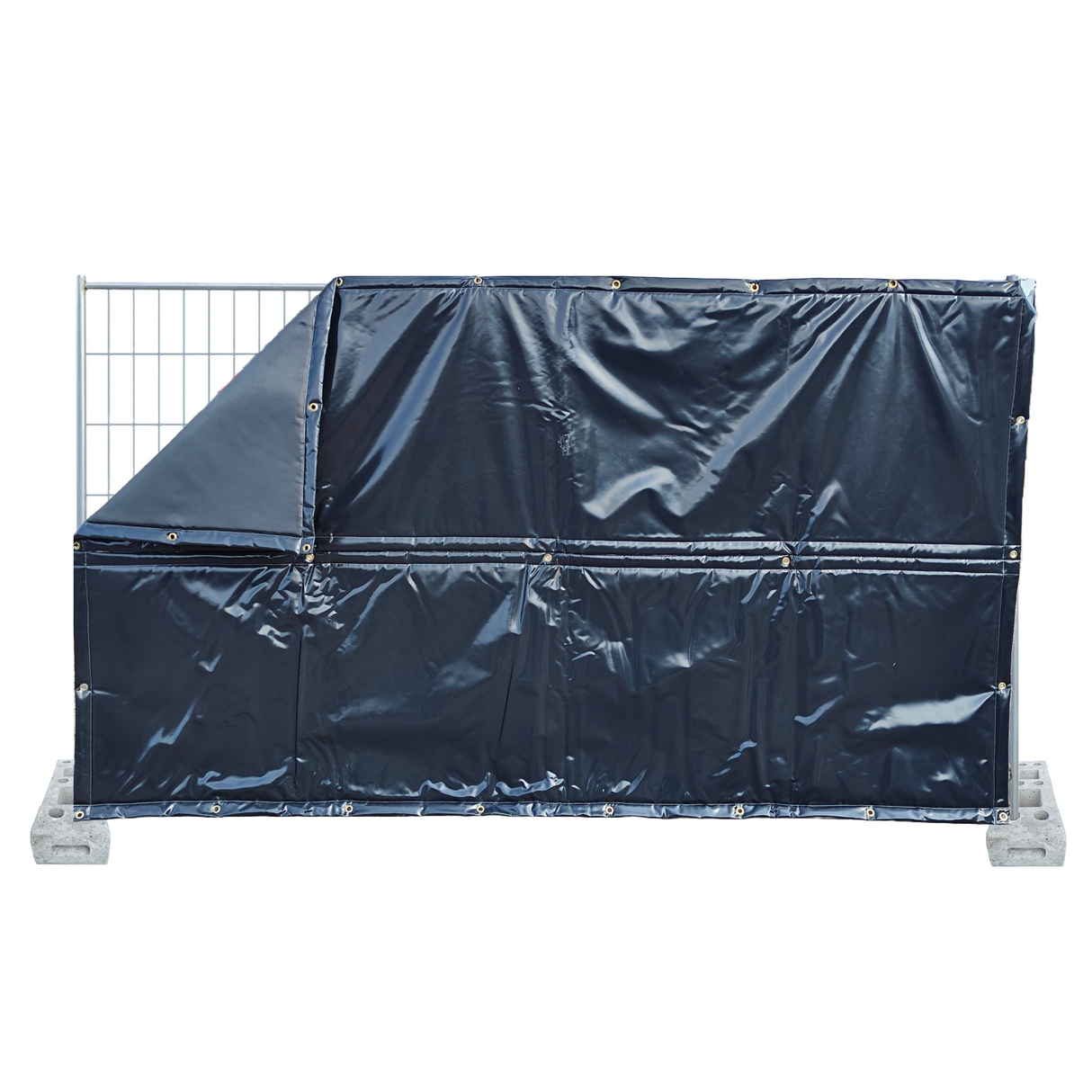 The acousticshield attached to a Square top fence panel