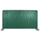 Green fence tarpaulin attached to a construction fence on white background, isolated product view