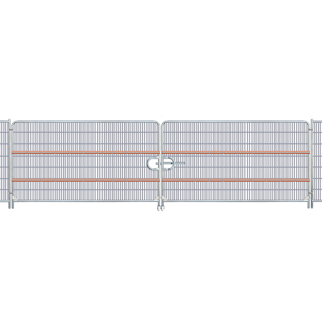 vehicle gate with hi-viz stipe attached to it