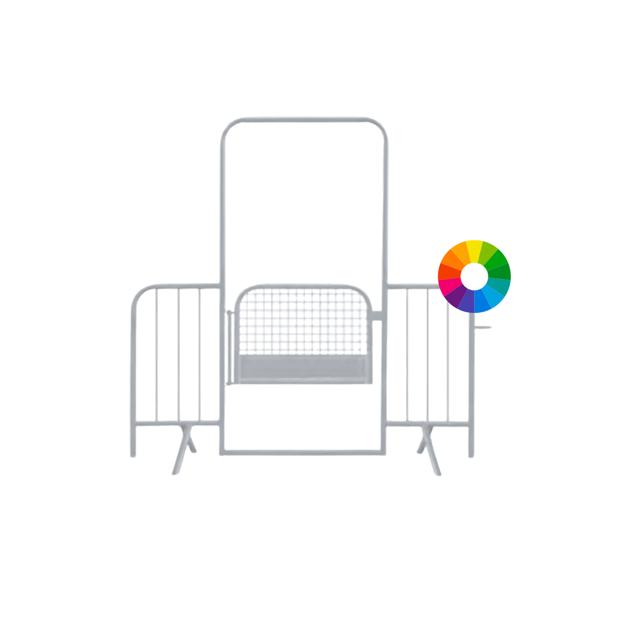 Absperrgitter mit Tür in Farben