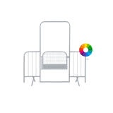 Absperrgitter mit Tür in Farben