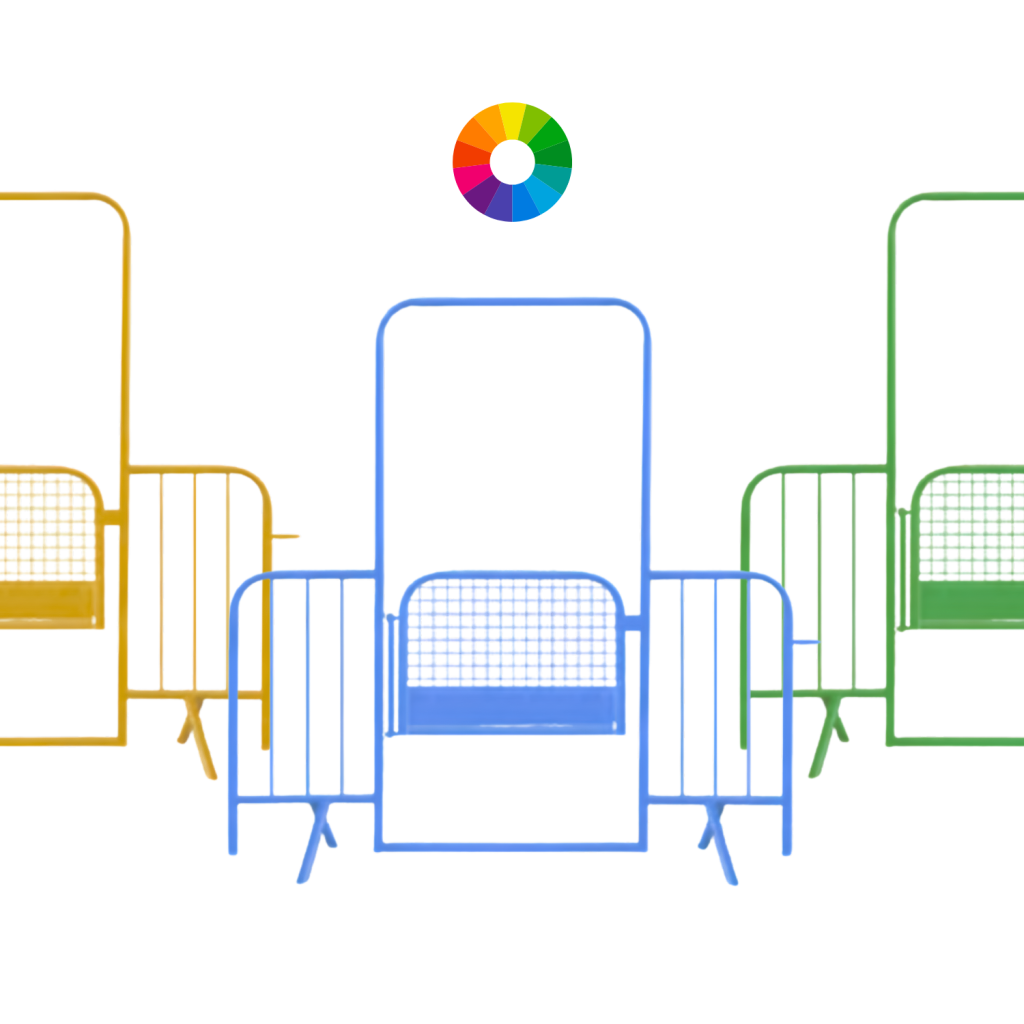 Absperrgitter mit Tür in Farben