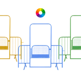 Absperrgitter mit Tür in Farben